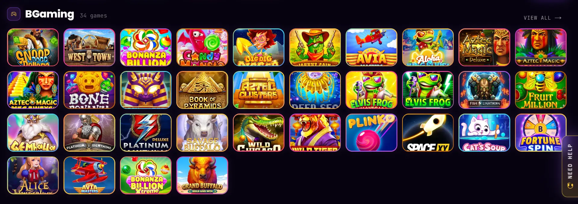 BGaming slot library thumbnails